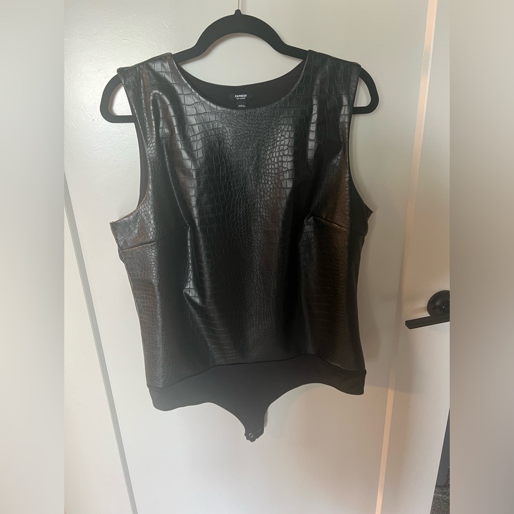 Express Black, pleather bodysuit